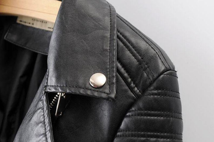 CALORA_ Classieke Dames PU Leren Bikerjas met Asymmetrische Rits