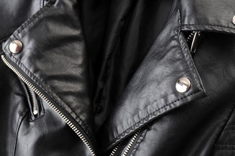 CALORA_ Classieke Dames PU Leren Bikerjas met Asymmetrische Rits