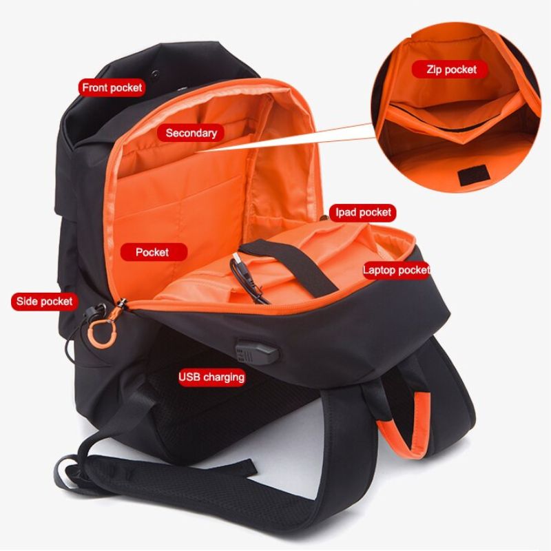 CALORA_ CoinBag Rugzak voor Studenten - Polyester, Waterdicht, 45x30x15 cm