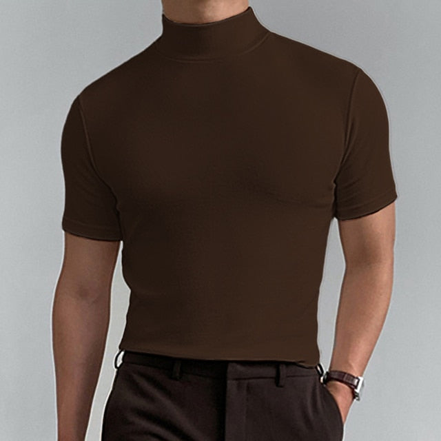 CALORA_ Comfortabel T-shirt met Turtleneck voor heren