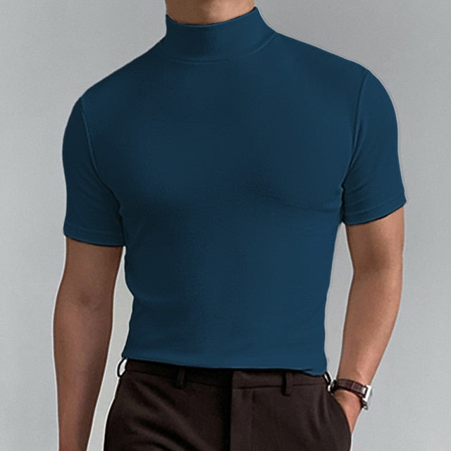 CALORA_ Comfortabel T-shirt met Turtleneck voor heren