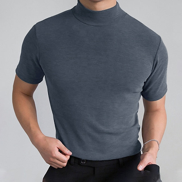 CALORA_ Comfortabel T-shirt met Turtleneck voor heren