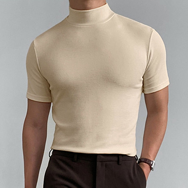 CALORA_ Comfortabel T-shirt met Turtleneck voor heren