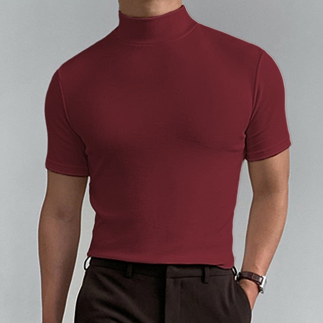 CALORA_ Comfortabel T-shirt met Turtleneck voor heren