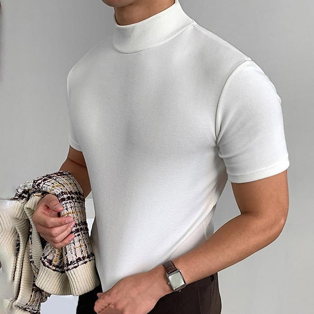 CALORA_ Comfortabel T-shirt met Turtleneck voor heren