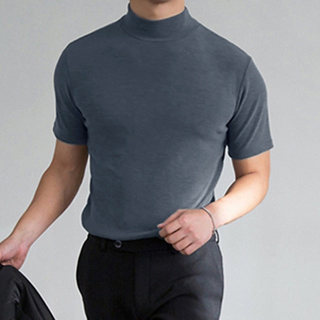 CALORA_ Comfortabel T-shirt met Turtleneck voor heren