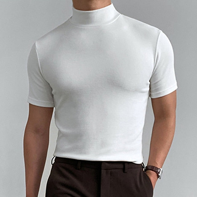 CALORA_ Comfortabel T-shirt met Turtleneck voor heren