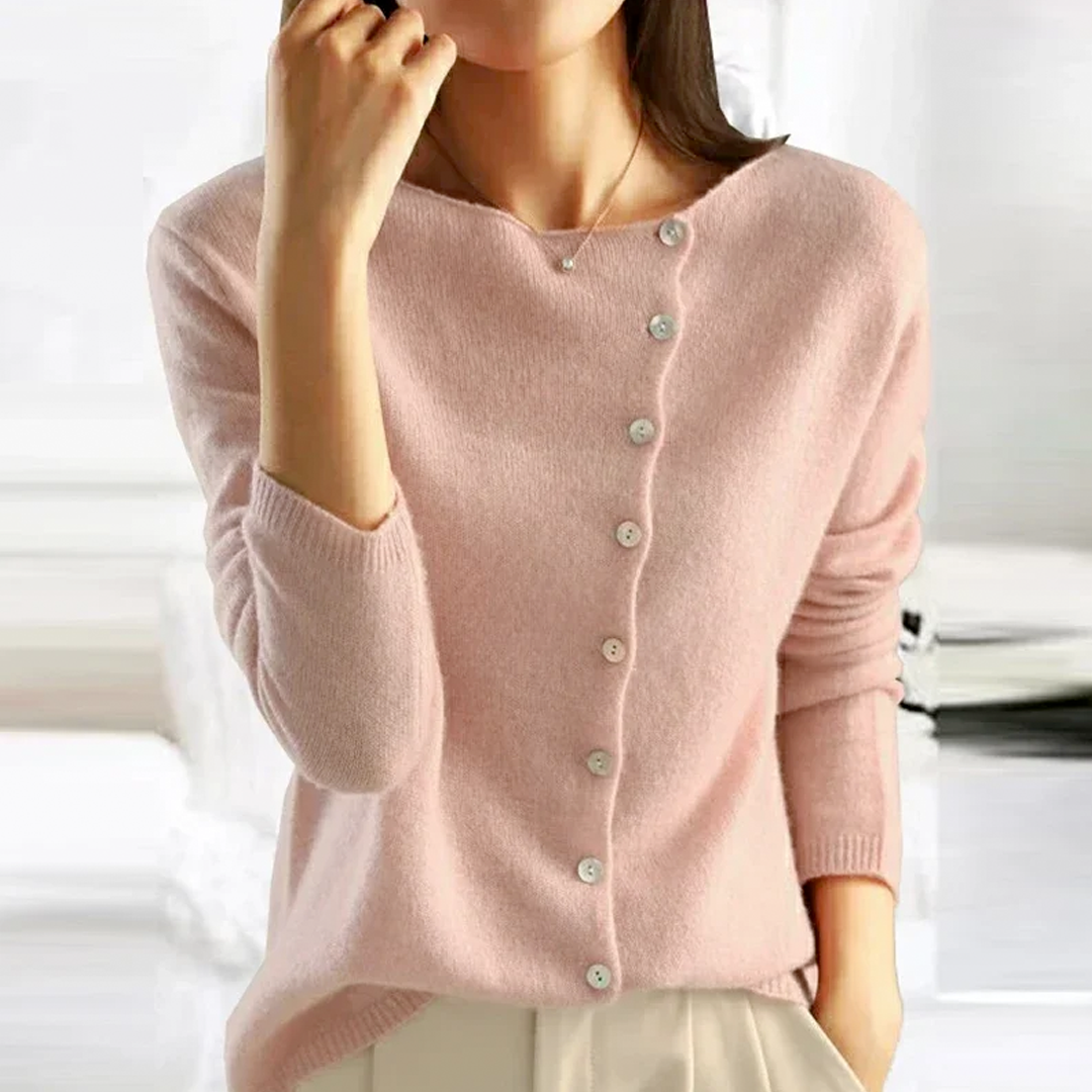 Comfortabel Vest met knopen-Blazers & Vesten-Calora-Roze-S-Calora