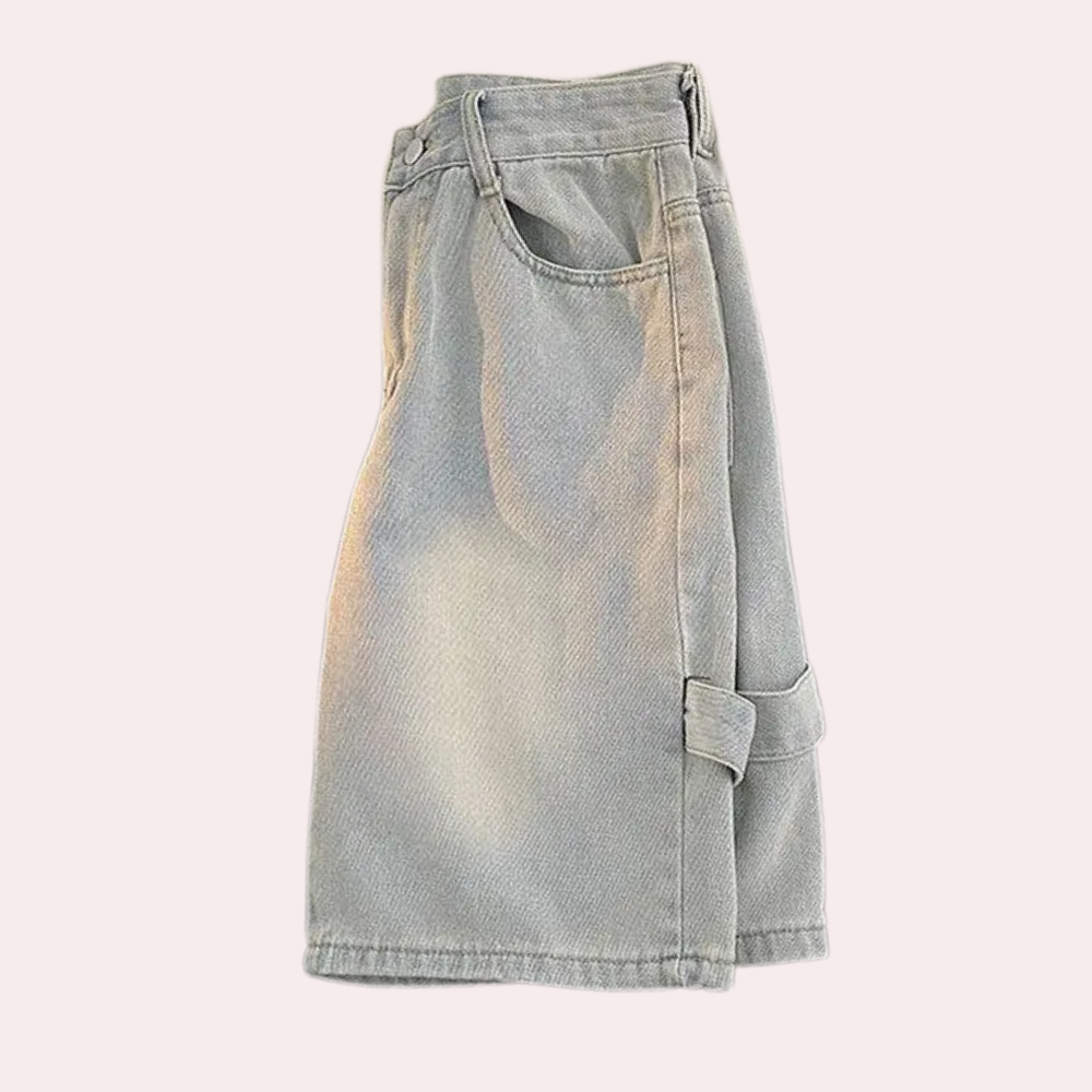 CALORA_ Comfortabele Korte Broek voor Heren van in Lichtgrijs