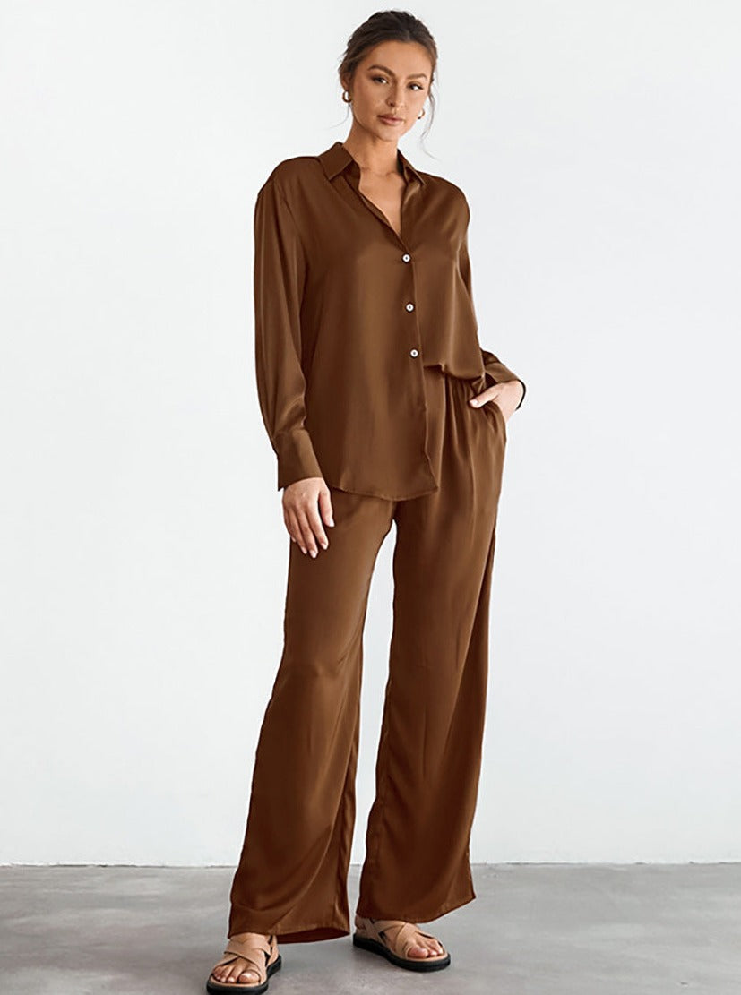 Comfortabele Lange Mouw Broek Eenvoudige Tweedelige Set-Sets & Pakken-Calora-S-Calora