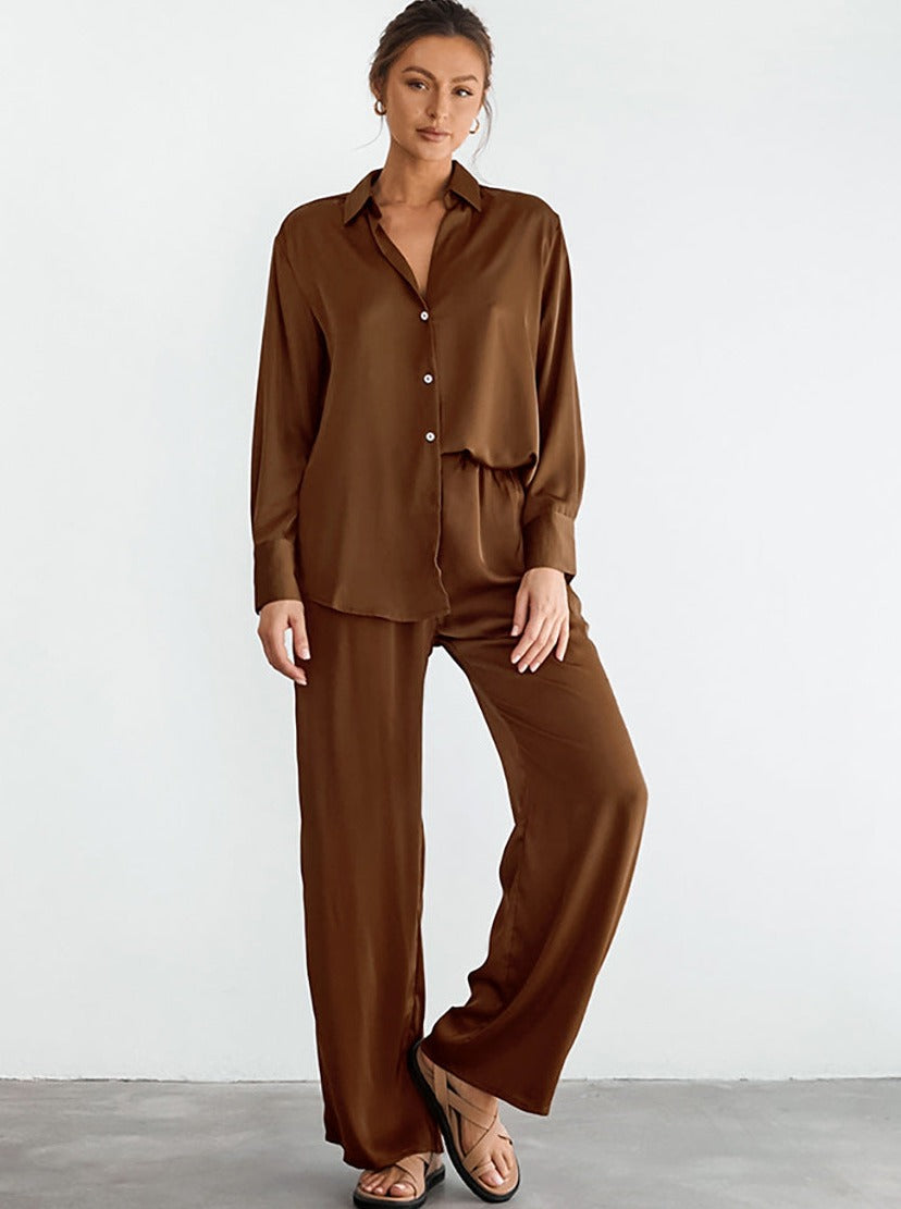 Comfortabele Lange Mouw Broek Eenvoudige Tweedelige Set-Sets & Pakken-Calora-S-Calora