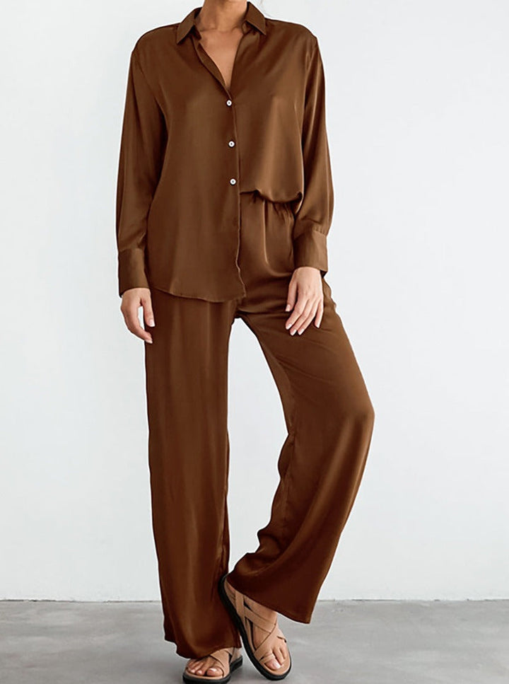 Comfortabele Lange Mouw Broek Eenvoudige Tweedelige Set-Sets & Pakken-Calora-S-Calora