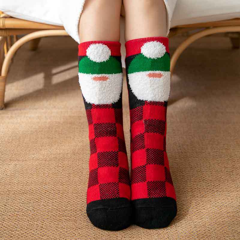CALORA_ Comfortabele Pluche Sneeuwsokken voor Dames - Warme Winterkerstsokken