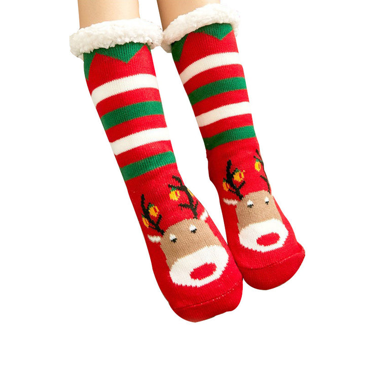 CALORA_ Comfortabele Pluche Sneeuwsokken voor Dames - Warme Winterkerstsokken
