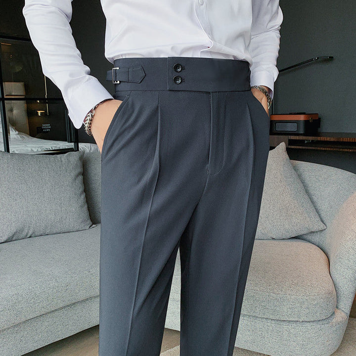 CALORA_ Comfortabele Slim-fit Herenbroek voor Stijlvolle Gelegenheden