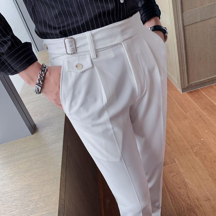 CALORA_ Comfortabele Slim-fit Herenbroek voor Stijlvolle Gelegenheden