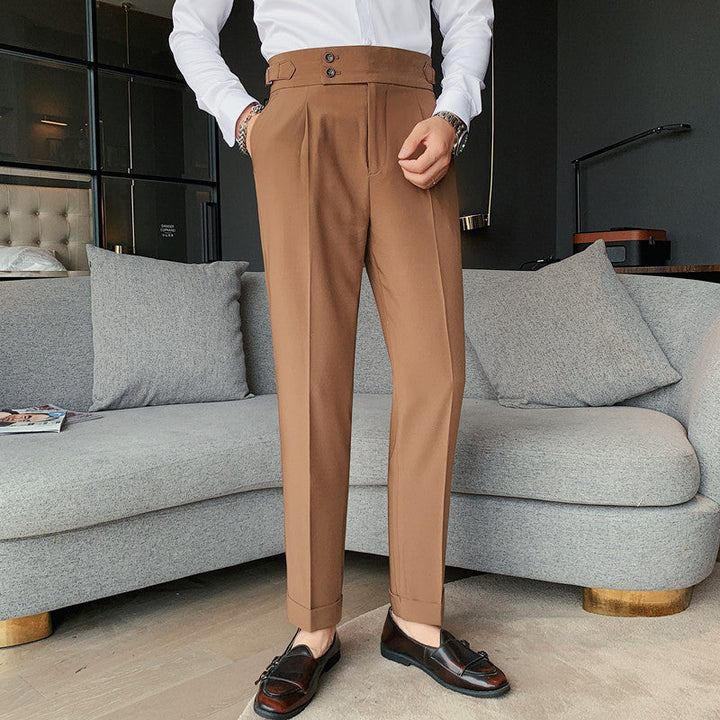 CALORA_ Comfortabele Slim-fit Herenbroek voor Stijlvolle Gelegenheden