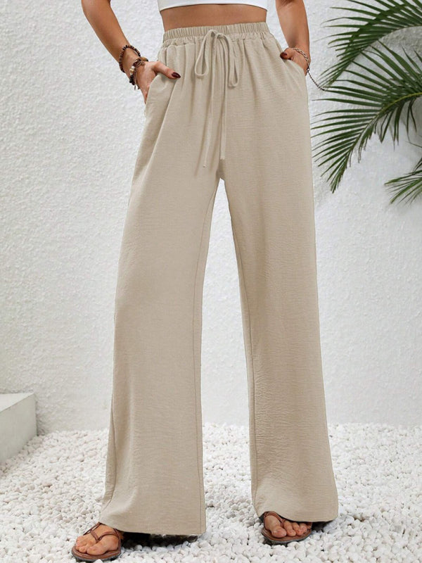 Comfortabele Wijde Broek met Elastische Taille voor Elke Gelegenheid-Joggingsbroek-Calora-Olijfgroen-S-Calora