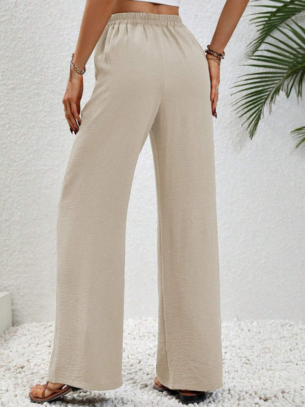 Comfortabele Wijde Broek met Elastische Taille voor Elke Gelegenheid-Joggingsbroek-Calora-Olijfgroen-S-Calora