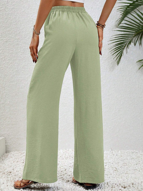Comfortabele Wijde Broek met Elastische Taille voor Elke Gelegenheid-Joggingsbroek-Calora-Olijfgroen-S-Calora