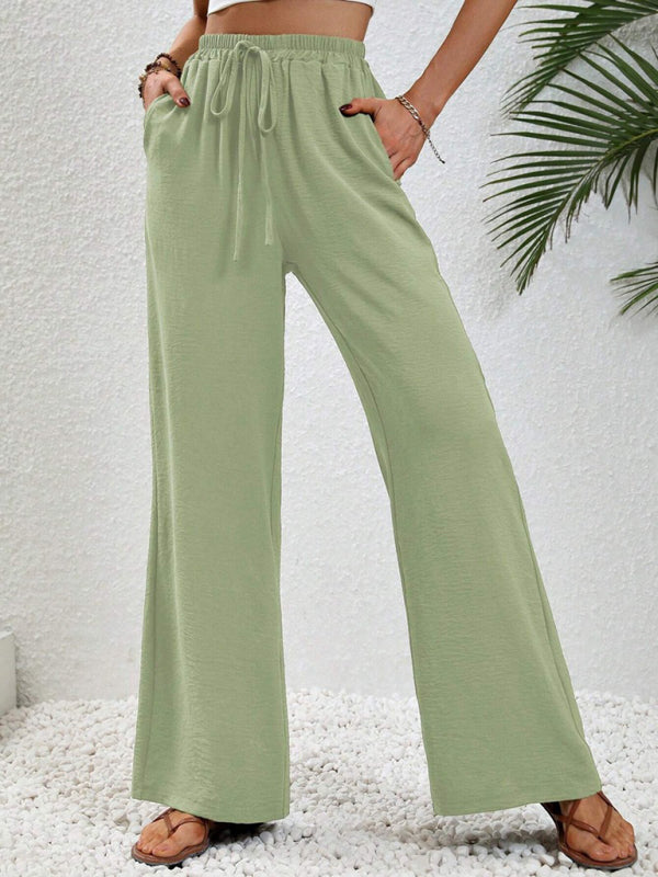 Comfortabele Wijde Broek met Elastische Taille voor Elke Gelegenheid-Joggingsbroek-Calora-Olijfgroen-S-Calora
