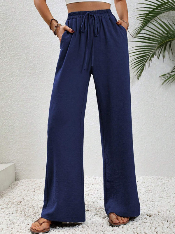 Comfortabele Wijde Broek met Elastische Taille voor Elke Gelegenheid-Joggingsbroek-Calora-Paarsblauw-S-Calora