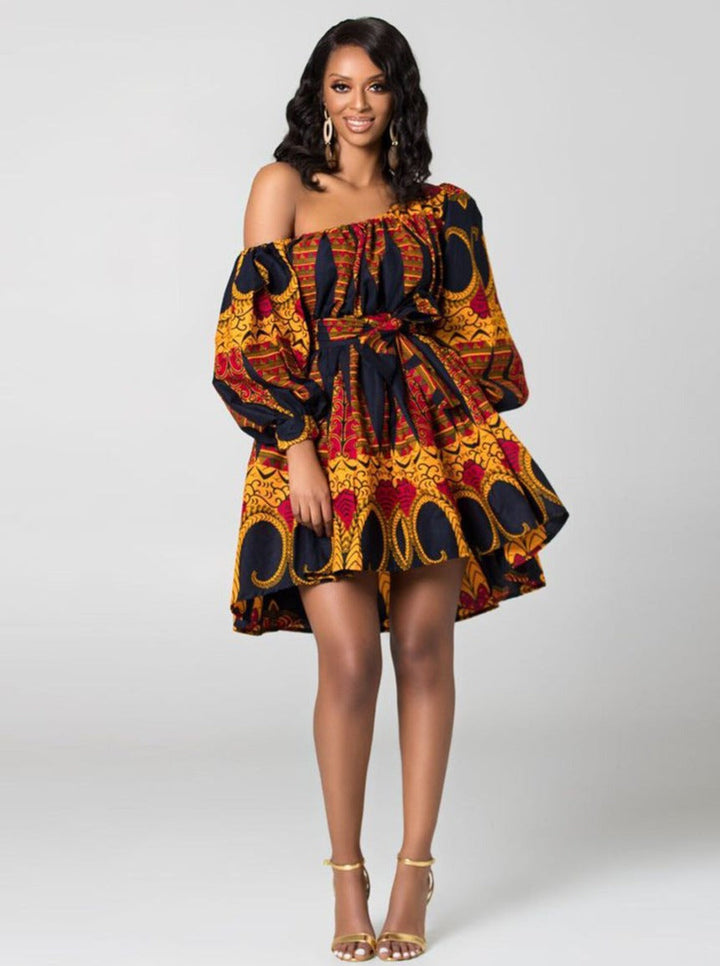 Consuelo | Off Shoulder Midi Lange Mouwen Feestjurk-Feest Jurken-Calora-Zwart-S-Calora