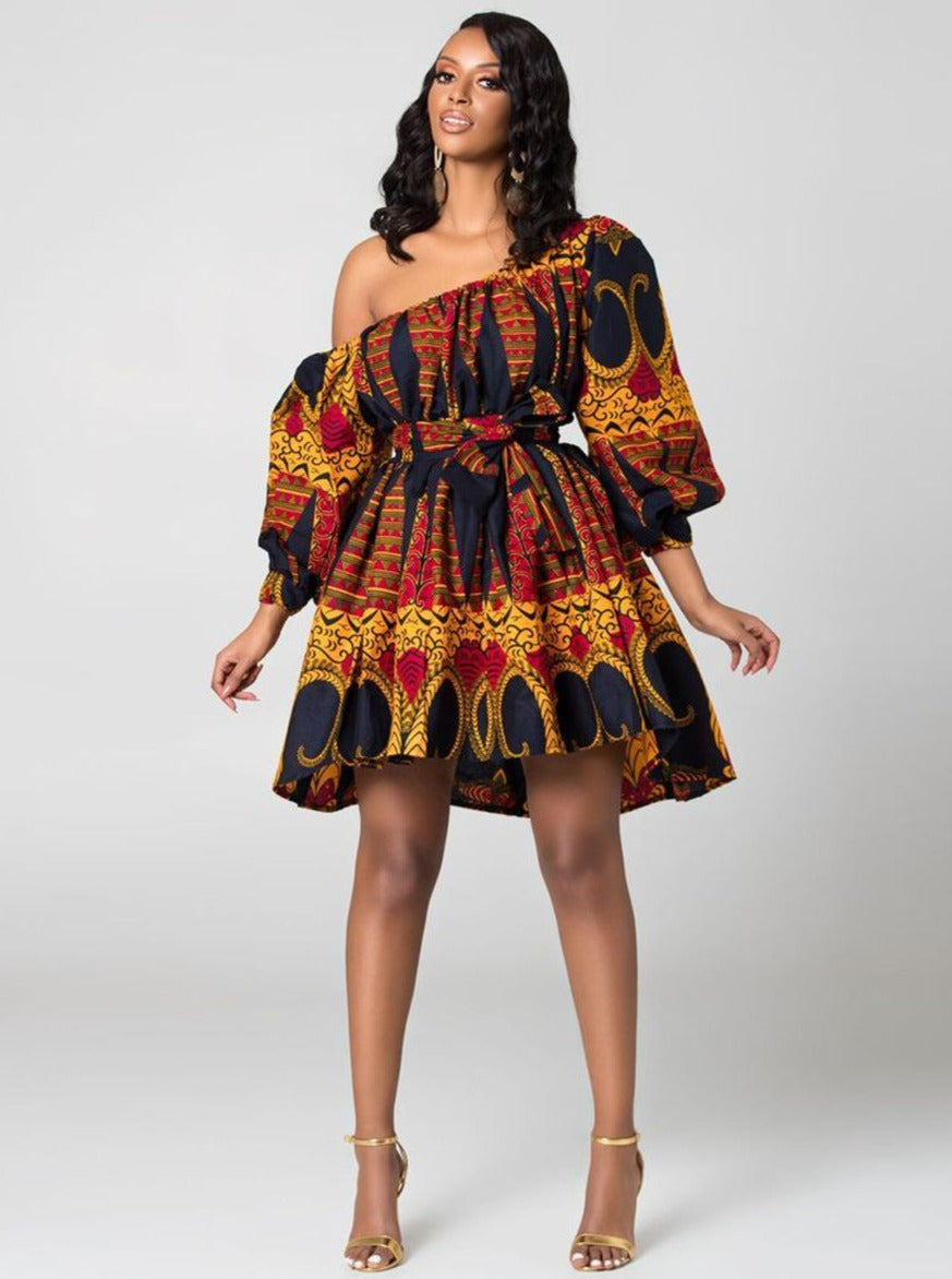 Consuelo | Off Shoulder Midi Lange Mouwen Feestjurk-Feest Jurken-Calora-Zwart-S-Calora
