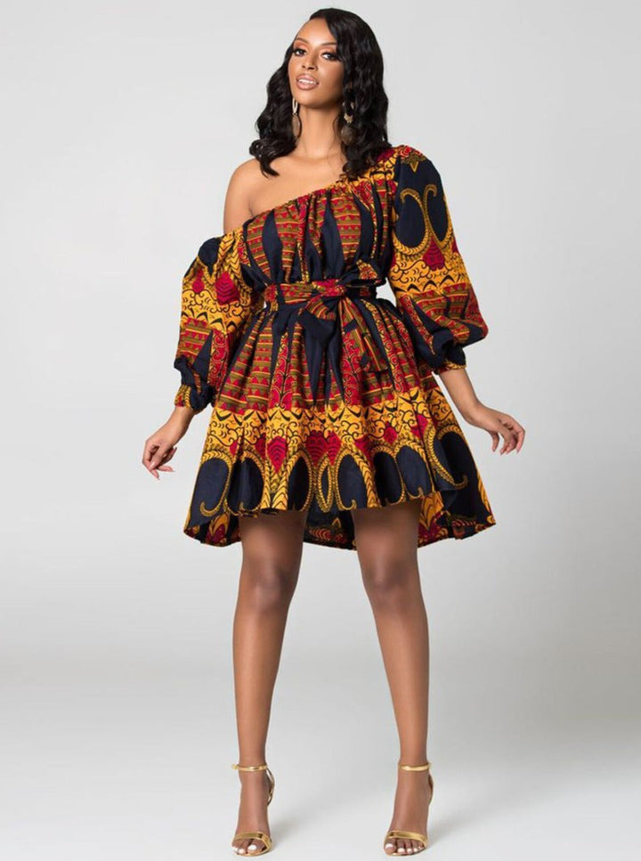 Consuelo | Off Shoulder Midi Lange Mouwen Feestjurk-Feest Jurken-Calora-Zwart-S-Calora