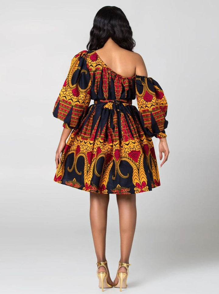 Consuelo | Off Shoulder Midi Lange Mouwen Feestjurk-Feest Jurken-Calora-Zwart-S-Calora