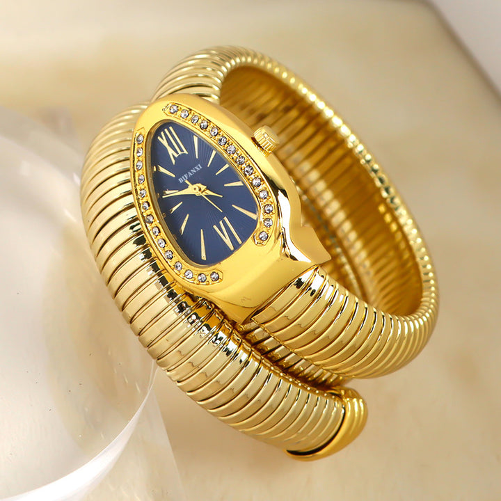 CALORA_ Creatieve Slangenhorloge met Quartz Beweging en Persoonlijke Armband