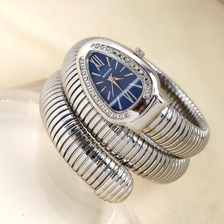 CALORA_ Creatieve Slangenhorloge met Quartz Beweging en Persoonlijke Armband