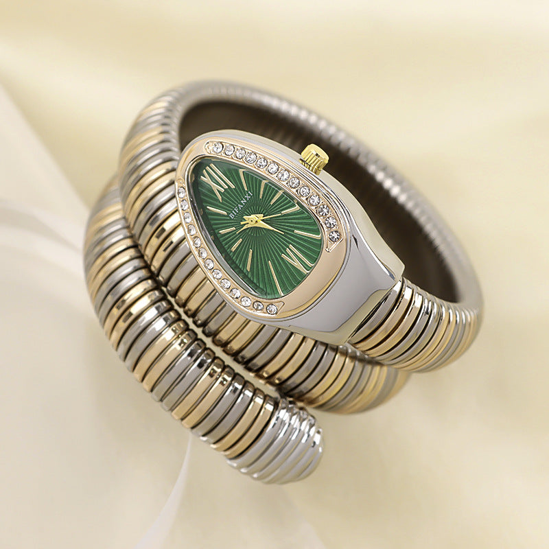 CALORA_ Creatieve Slangenhorloge met Quartz Beweging en Persoonlijke Armband