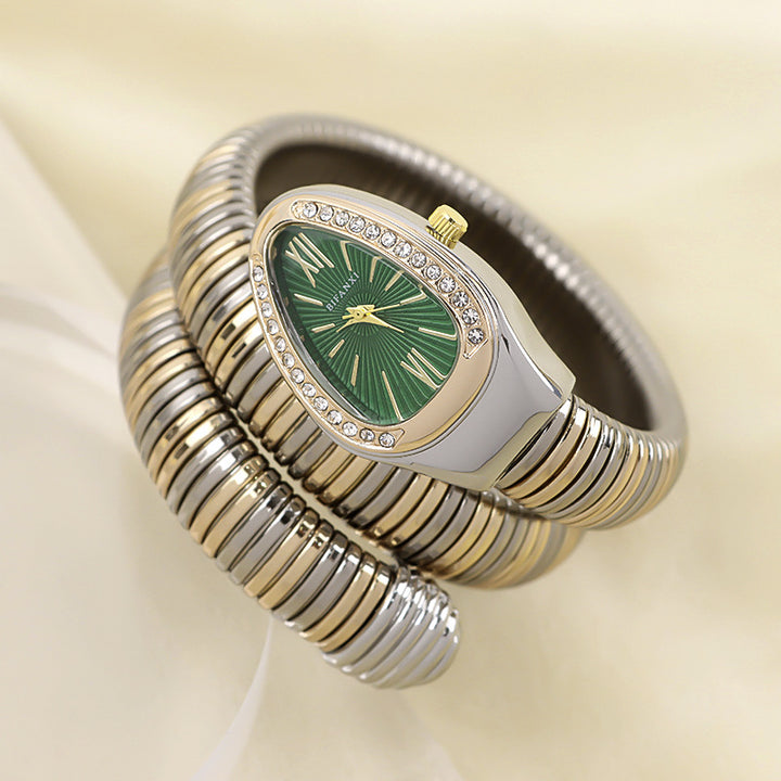 CALORA_ Creatieve Slangenhorloge met Quartz Beweging en Persoonlijke Armband