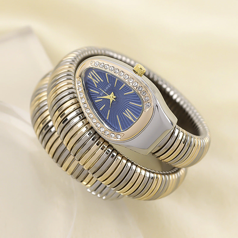 CALORA_ Creatieve Slangenhorloge met Quartz Beweging en Persoonlijke Armband
