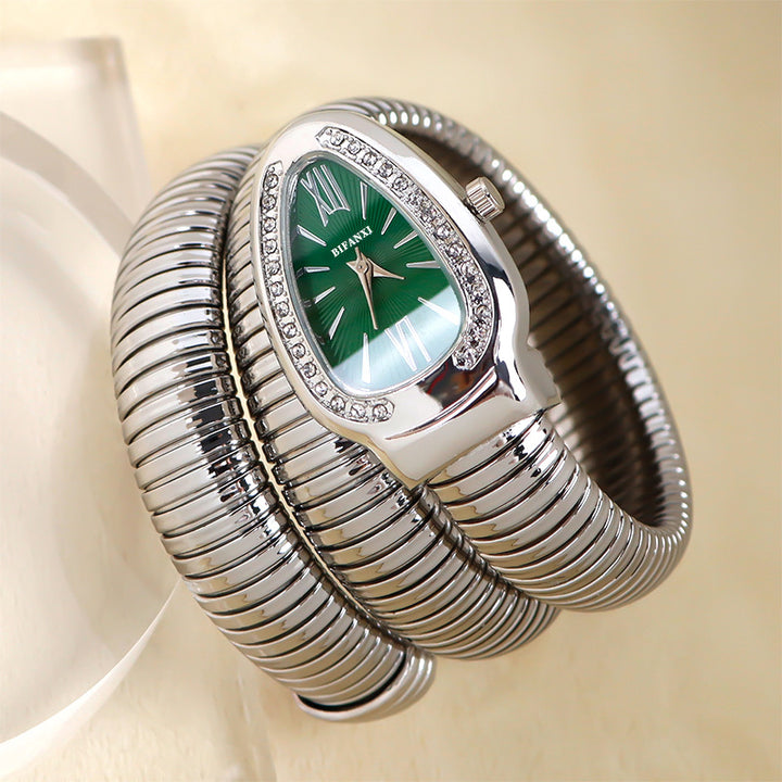CALORA_ Creatieve Slangenhorloge met Quartz Beweging en Persoonlijke Armband