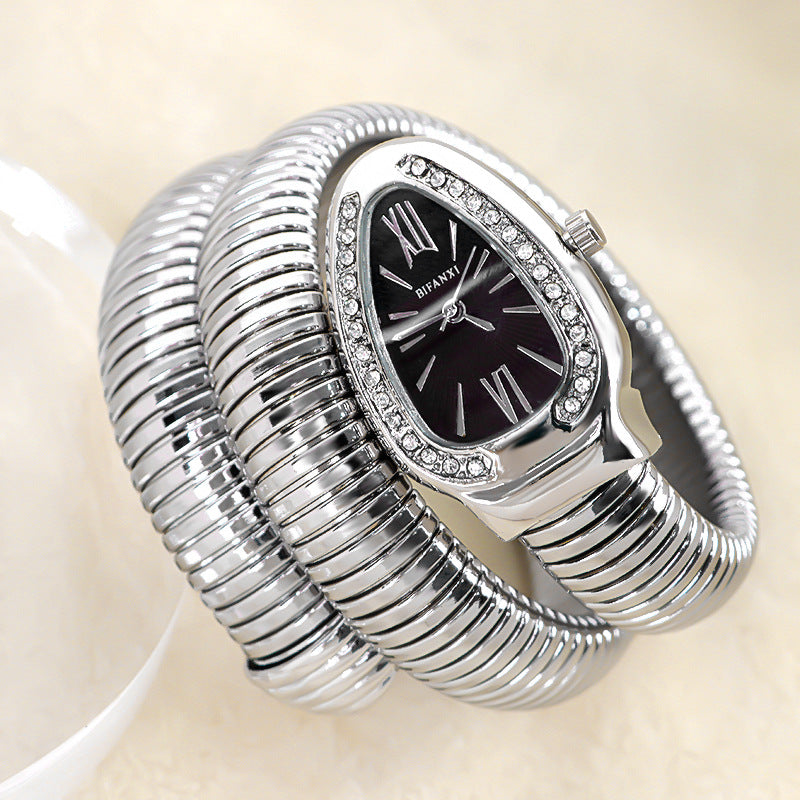 CALORA_ Creatieve Slangenhorloge met Quartz Beweging en Persoonlijke Armband