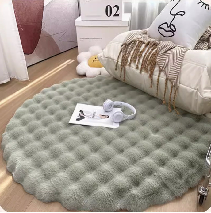CALORA_ Crème Stijl Luxe Konijn Pluche Woonkamertapijt voor Slaapkamer