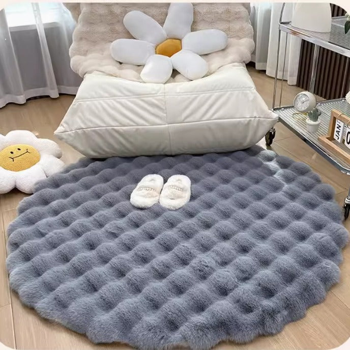 CALORA_ Crème Stijl Luxe Konijn Pluche Woonkamertapijt voor Slaapkamer