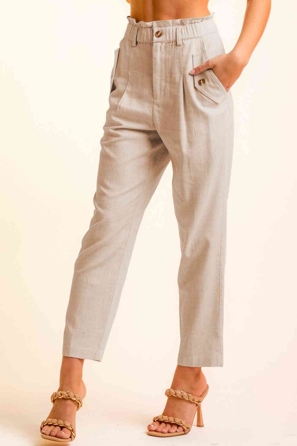 Cropped Skinny Broek met knopen aan de zijkant-Korte Broeken-Calora-Zwart-S-Calora