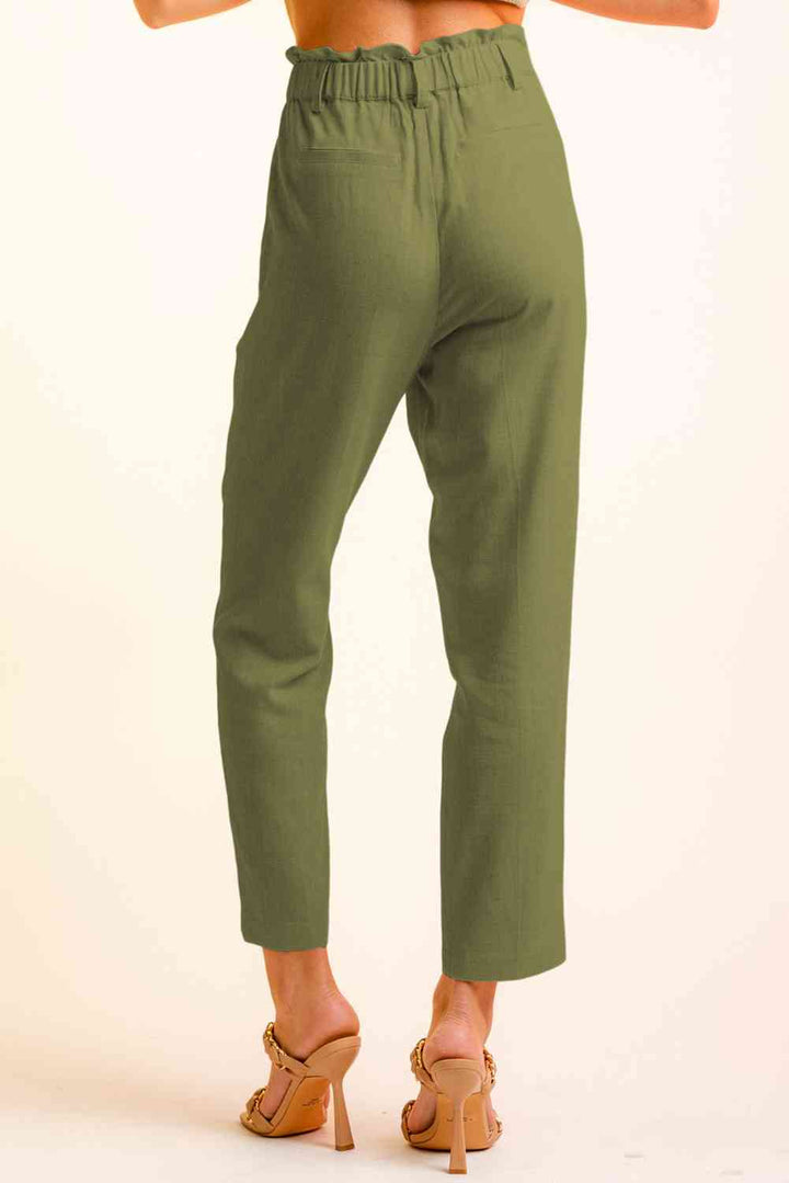 Cropped Skinny Broek met knopen aan de zijkant-Korte Broeken-Calora-Zwart-S-Calora
