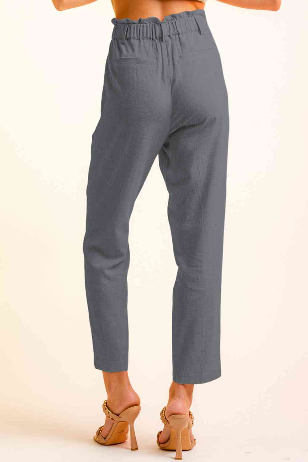 Cropped Skinny Broek met knopen aan de zijkant-Korte Broeken-Calora-Zwart-S-Calora