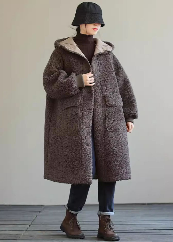 Dames blauwe winterjas met capuchon en knopen van imitatiebont-Zomer Jassen-Calora-Blauw-S-Calora