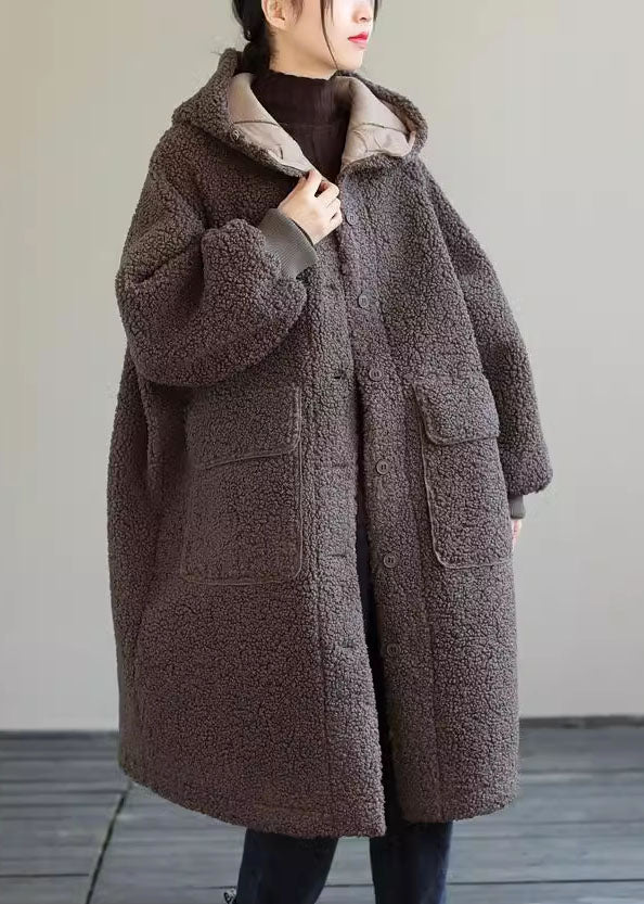 Dames blauwe winterjas met capuchon en knopen van imitatiebont-Zomer Jassen-Calora-Blauw-S-Calora