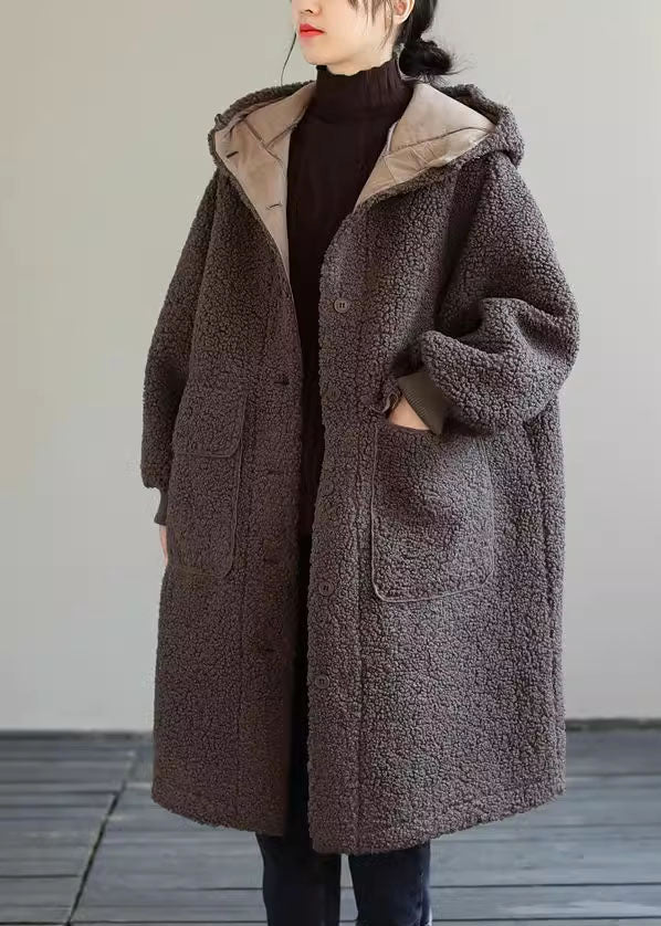 Dames blauwe winterjas met capuchon en knopen van imitatiebont-Zomer Jassen-Calora-Blauw-S-Calora