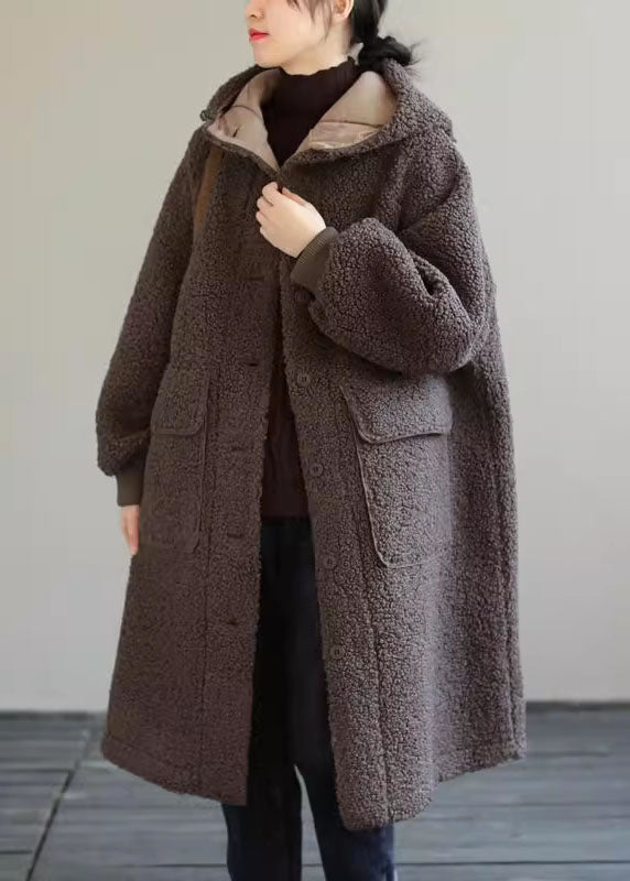 Dames blauwe winterjas met capuchon en knopen van imitatiebont-Zomer Jassen-Calora-Blauw-S-Calora