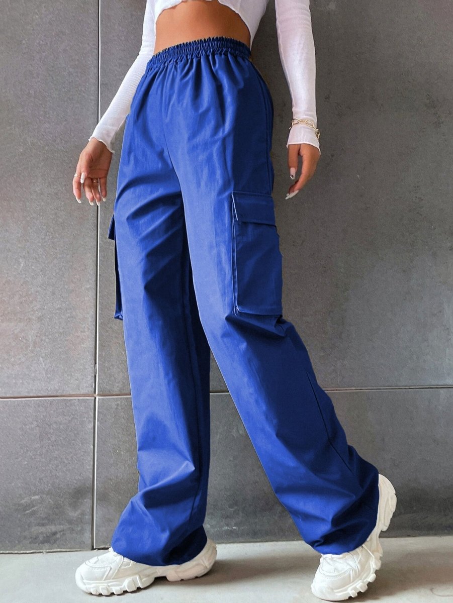 Dames Cargo Broek met Zakken-Wijde Broeken-Calora-Blauw-S-Calora