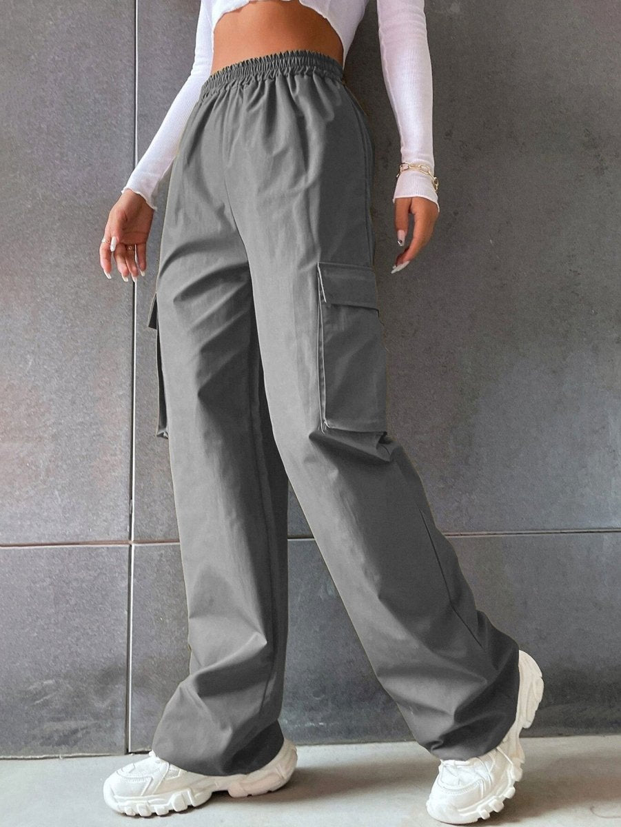 Dames Cargo Broek met Zakken-Wijde Broeken-Calora-Donkergrijs-S-Calora