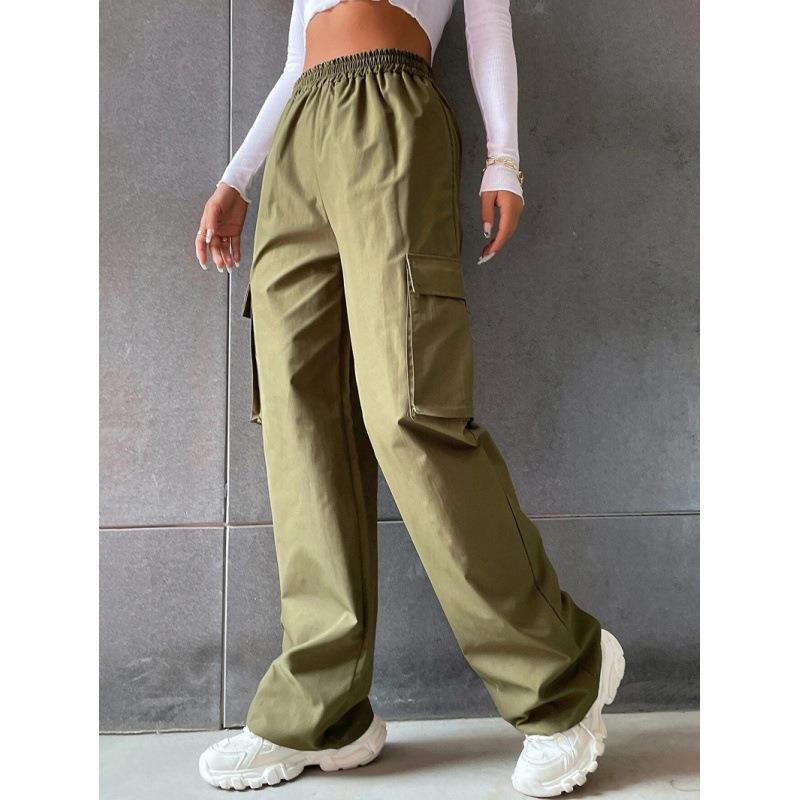 Dames Cargo Broek met Zakken-Wijde Broeken-Calora-Groen-S-Calora