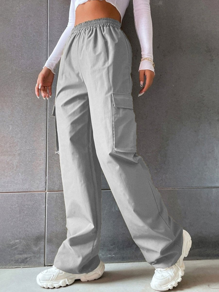 Dames Cargo Broek met Zakken-Wijde Broeken-Calora-Lichtgrijs-S-Calora